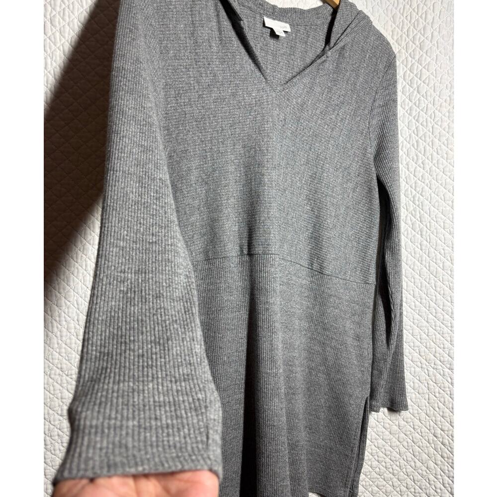 J. Jill Women M Gray Long Sleeve Hoodie Tunic Casual Comfort Relaxed - Picture 3 of 8